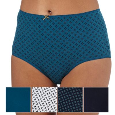 Pack of five turquoise full briefs